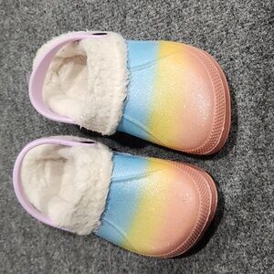 Kids Rainbow Glitter Crocs